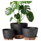3ct Self-Watering Pots for Indoor Plants, White