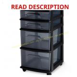 HOMZ 4-Tier Drawer Tower Storage Organizer