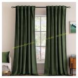 MIULEE Velvet Curtains 84" Olive Green