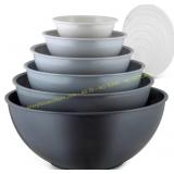 Zulay Kitchen 6pc Plastic Mixing Bowls Set
