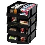 IRIS 13x6x5 Open Front Bin (4 count) Black