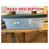 2ct wide plastic containers- clear w/black lids