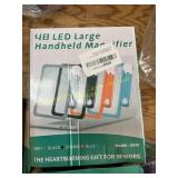 3 Ring Binder, Large Hand Held Magnifier, & Misc