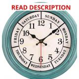 zyzamay 12" Retro Wall Clock, Green