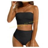 Talisea High Waisted Bandeau Bikini Set Strapless