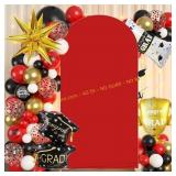 Albassa Arch Backdrop Cover 2-Sided 6FT Red