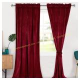 Hiasan Red Velvet Curtains 120in Blackout