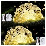 66Ft Battery Powered String Lights, 2-Pack