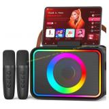 Karaoke Machine Bluetooth Speaker with 2 Mics