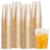 I00000 100 Pack 12 oz Gold Glitter Cups