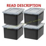 IRIS 35 Qt File Box, 4Pack, Black