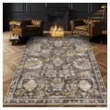 RUGSURE Washable Area Rug, Ivory, 5