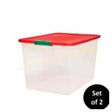 Homz 16 Gal Latching Storage Box (2) Black Lid