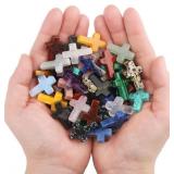 QINJIEJIE Cross Crystal Pocket Stones 20PCS