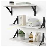 Forbena White Floating Shelves Set of 3, 17x6