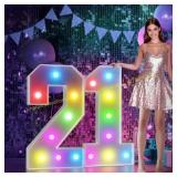 Marquee Numbers 21st Birthday Decoration Sign