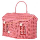 Rattan Storage Basket With Lid - House Shape