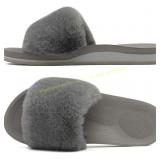 Coface Womens Fuzzy Slippers w/ Arch Support sz ?