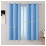 ChrisDowa Grommet Curtains, 2 Panels, Sky Blue