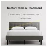 Nectar Bed Frame & Headboard (ONLY)- Queen (Grey)