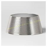 Hammered Metal Christmas Tree Collar - Silver