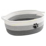 Small Woven Baskets for Rope Storage Grey