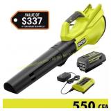 RYOBI 40V 120 MPH Blower + 4.0Ah Battery