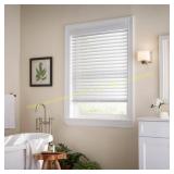 4ct White Cordless Faux Wood Blinds, 2" Slats