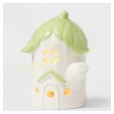 Light up Ceramic Cabbage Easter House Green/ Plast