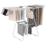 VEVOR 2-Tier Foldable Clothes Rack, White
