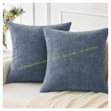 MIULEE 2-Pack 18x18 Grey Pillow Covers