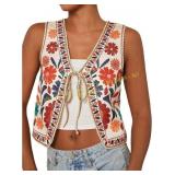 MakeMeChic V-Neck Boho Vest Sz Small