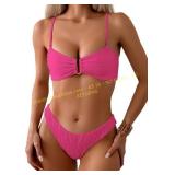 Fanuerg Women s Ribbed Bikini Set with Straps