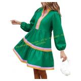 Womens Puff Babydoll Dress, Med