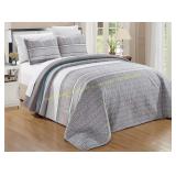 GrandLinen 3-Pc Quilt Set, Queen, Stripe