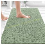 OLANLY Chenille Bath Rugs 30x20, Sage Green