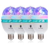 Bluex 4 Pack Color Rotating E26 RGB LED Bulbs