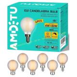 AMDTU E12 LED Chandelier Bulb, 40W, 6-pack