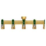 Garden Hose Splitter: 5-Way Brass Valve