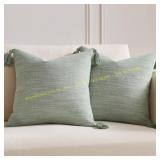 Meekio 2-Pack Sage Green Pillow Covers 20x20