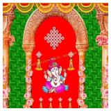 SATVIK 8x5ft Fabric Backdrop for Puja Decor