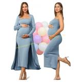 Rnxrbb 2-Piece Maternity Dress Set Cardigan