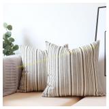 Black Linen Farmhouse Pillow Covers 18x18