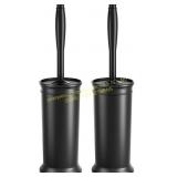 Toilet Brush & Holder 2 Pack (Black)
