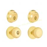 Schlage Plymouth Bright Brass Knob & Deadbolt