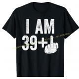 BLUE I Am 39 Plus Middle Finger Lg Shirt 40th Bday