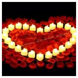 cridoz 2000 Rose Petals with 24 LED Lights