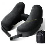 Travel Neck Pillow with Straps (Black)