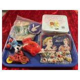 Vintage Buttons, Toys, Bank, Misc