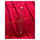 Ladies 20in Elegant Pink Heart Pendant Necklace